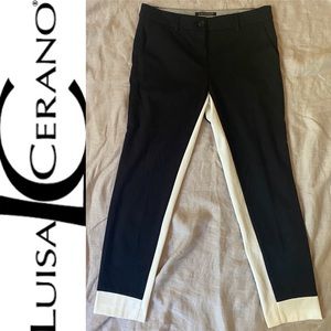LUISA CERANO black and white straight leg trousers
